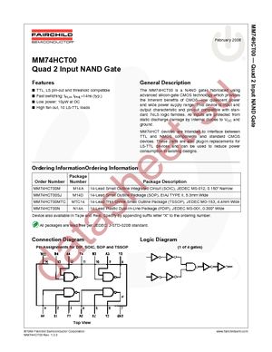 MM74HCT00SJ datasheet  